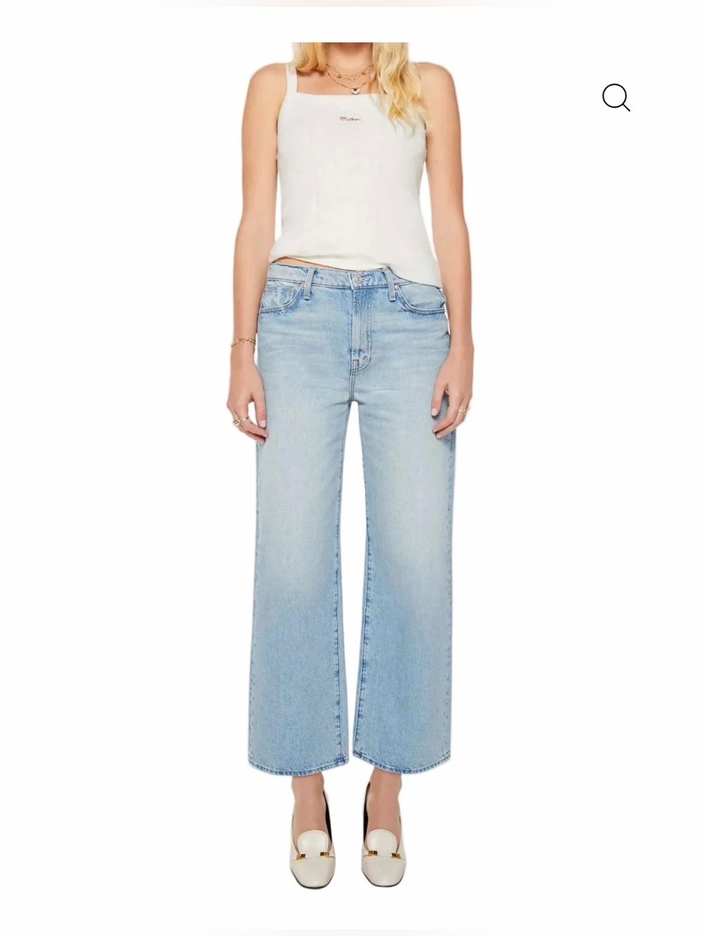 NWT MOTHER Superior The Dodger Flood This is How I Roll Light Denim Jeans Sz 33 - Picture 16 of 16
